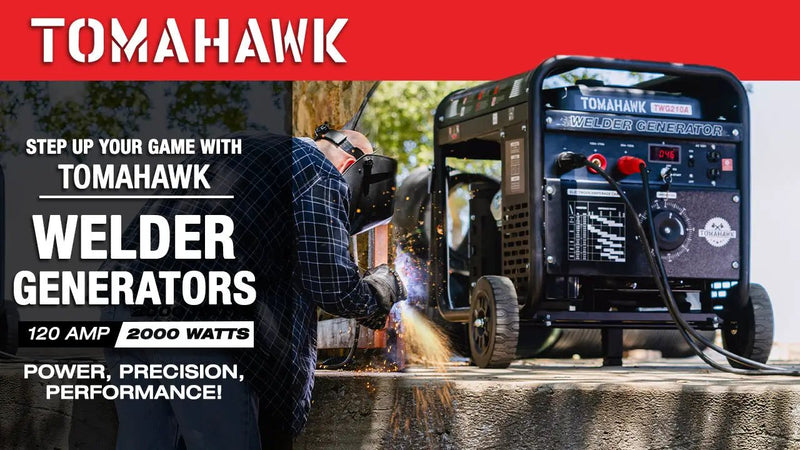 210 Amp Engine Driven Welder Generator 2000 Watt 15 HP Gas Powered by Tomahawk Power