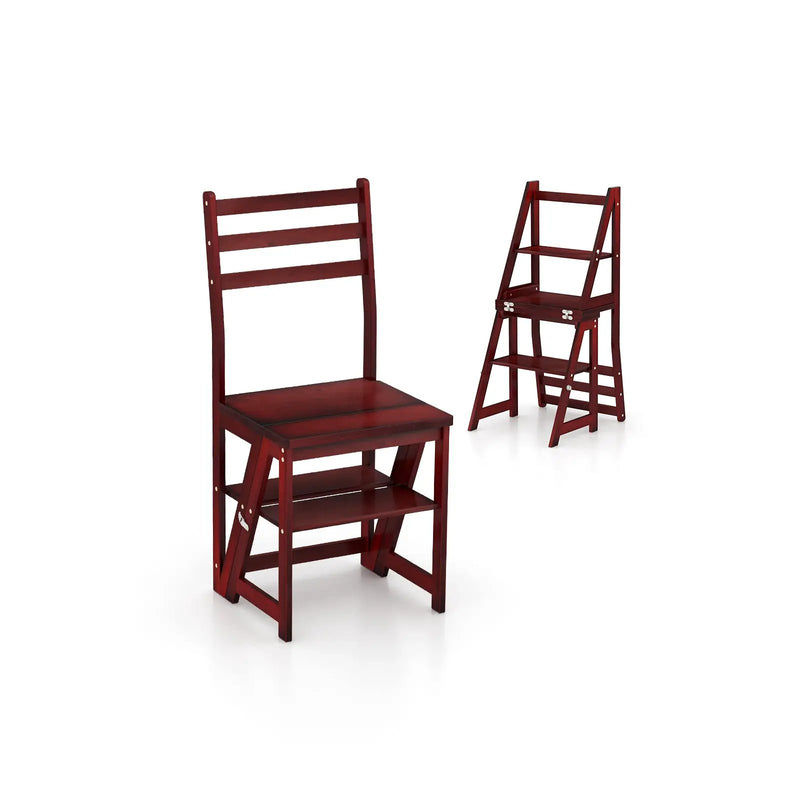 Multifunctional 3-in-1 Ladder Chair Display Plant Stand for Library Kitchen Office by DirectDeals
