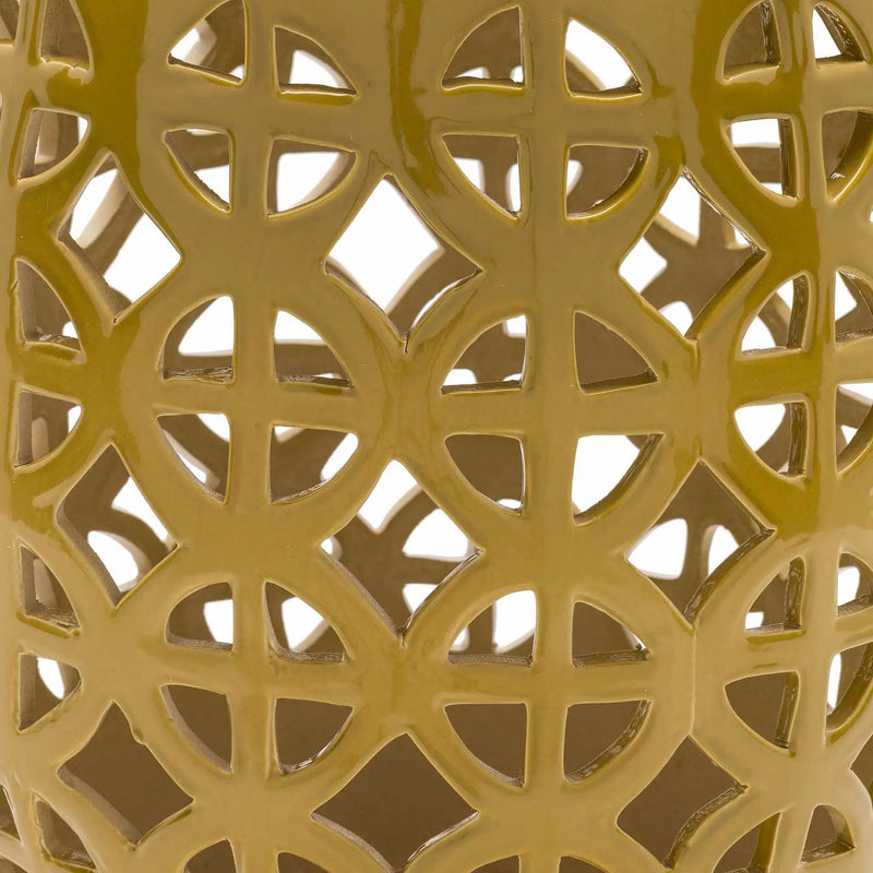 Yellow Ceramic Outdoor Side Table by Boutique Rugs