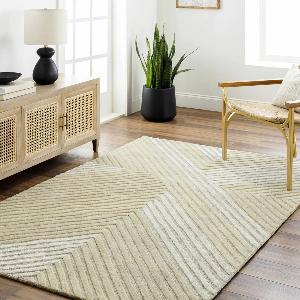 Juan Beige Area Rug - Clearance, installed in a room