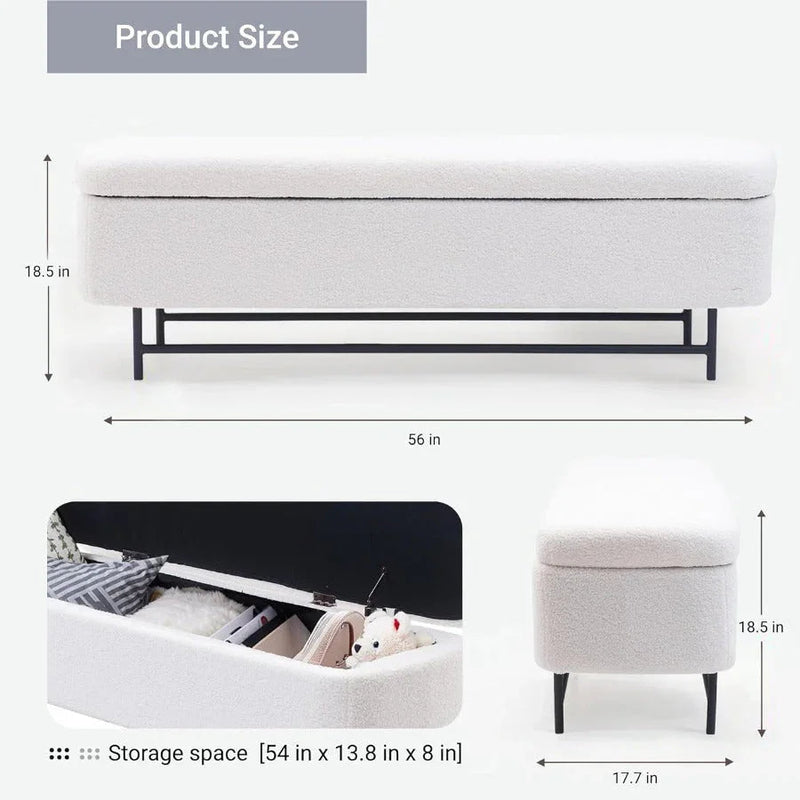 Storage Bench - Modern White, photo 10 of 12