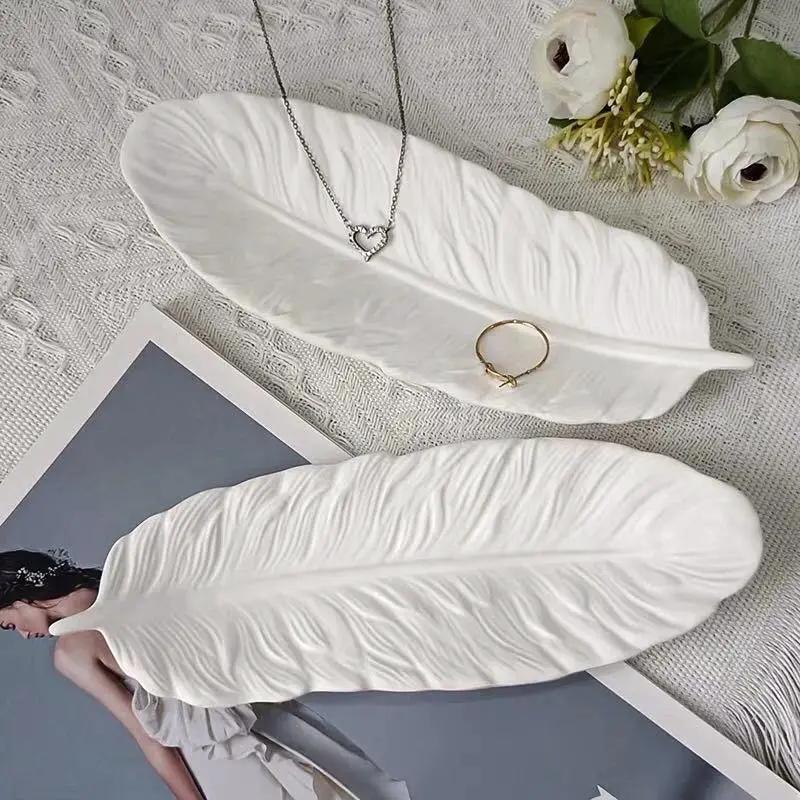 Storage Box - Decorative Crystal Dropper Feather Plate Wings Tray by House Of Avana