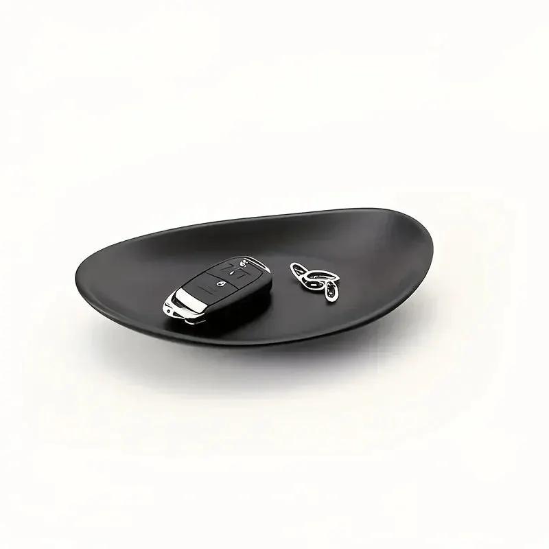 Storage Box - Melamine Black Oval by House Of Avana