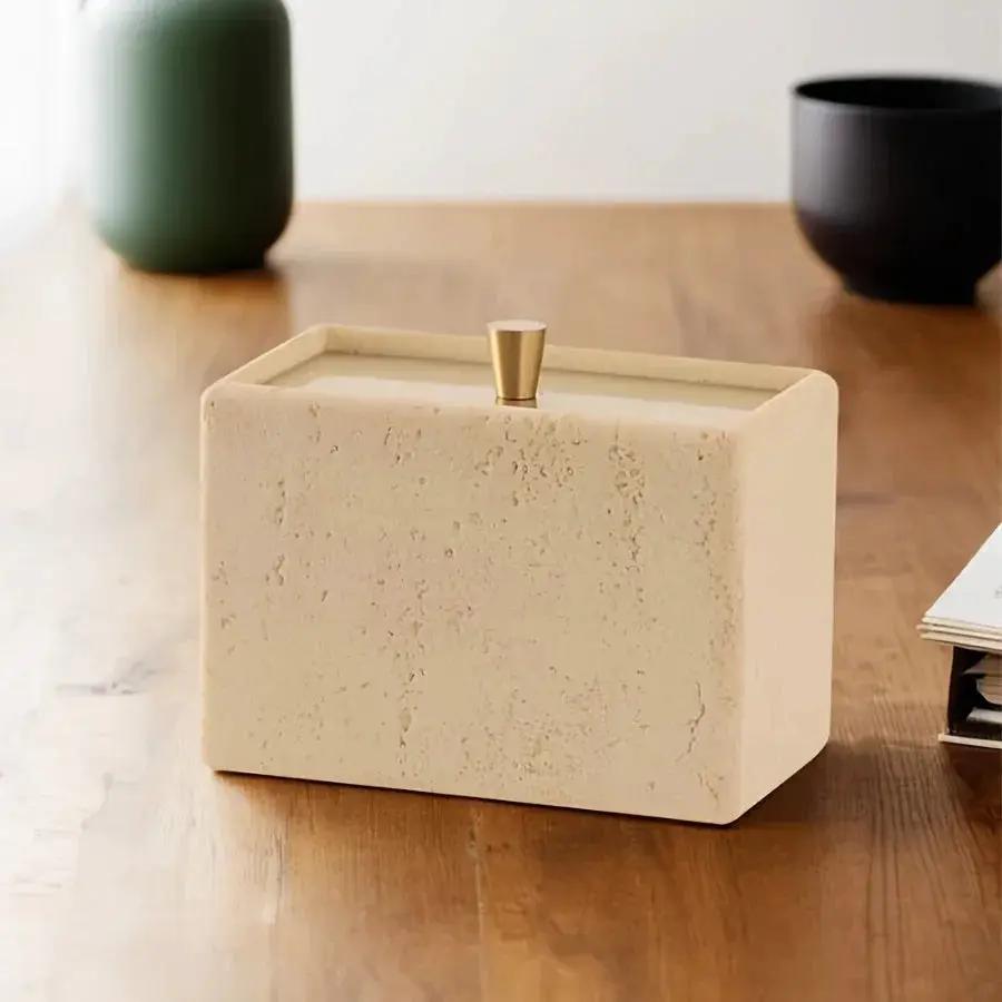 Storage Containers - Vanity White with Lid by House Of Avana