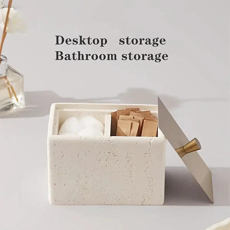 Storage Containers - Vanity White with Lid by House Of Avana