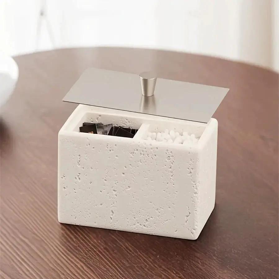 Storage Containers - Vanity White with Lid by House Of Avana