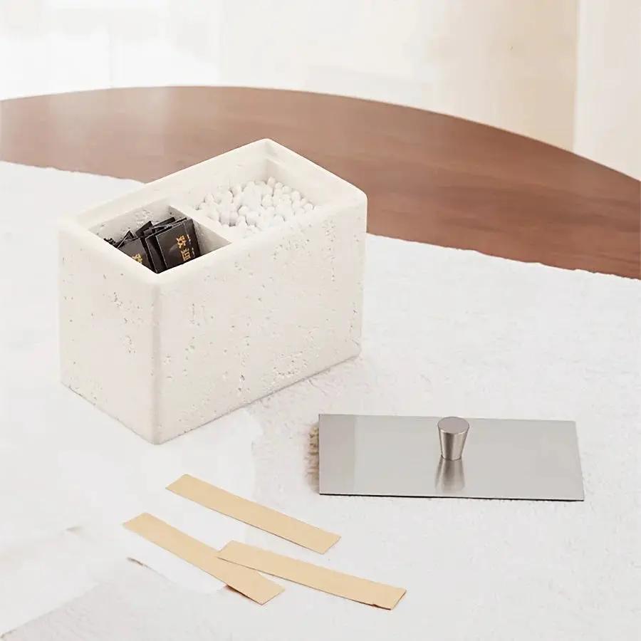 Storage Containers - Vanity White with Lid by House Of Avana