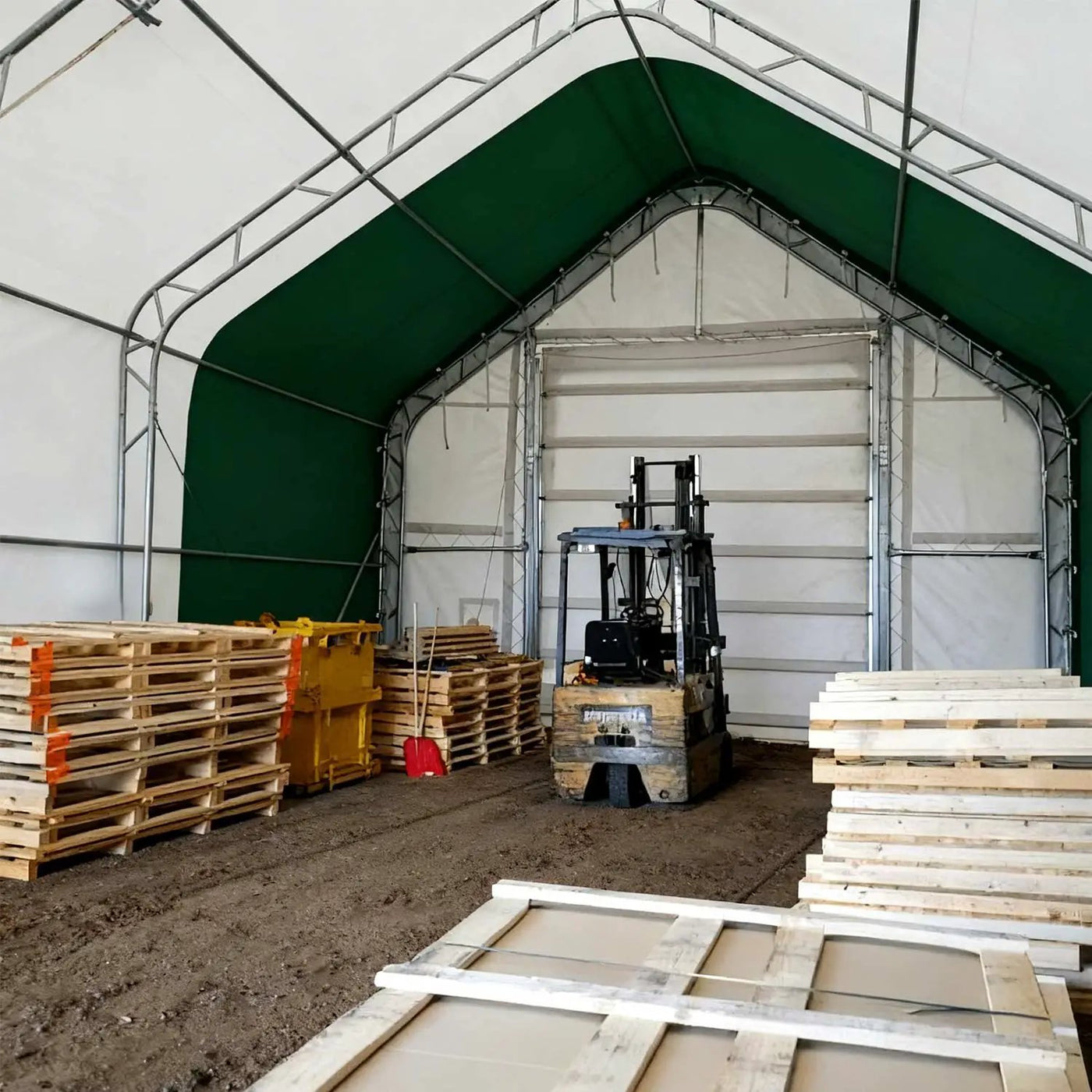 W40'xL80'xH21' Double Truss Storage Shelter, 8' Truss Spacing by Chery Industrial