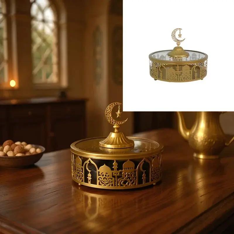 Storage Tray - Geometric Golden with Lid by House Of Avana