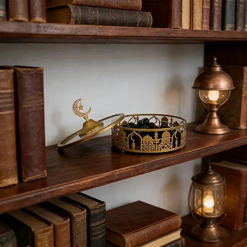 Storage Tray - Geometric Golden with Lid by House Of Avana