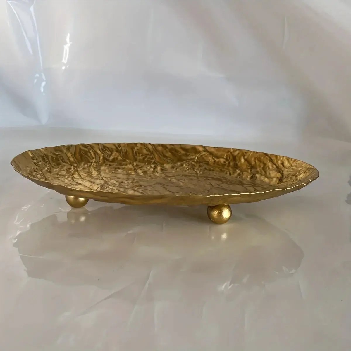 Storage Tray - Hammered Golden Metal by House Of Avana