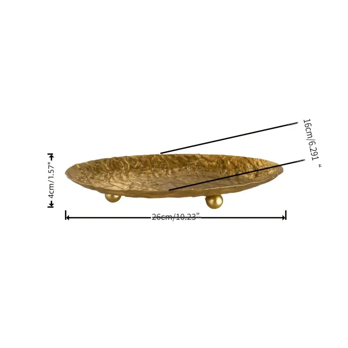Storage Tray - Hammered Golden Metal by House Of Avana