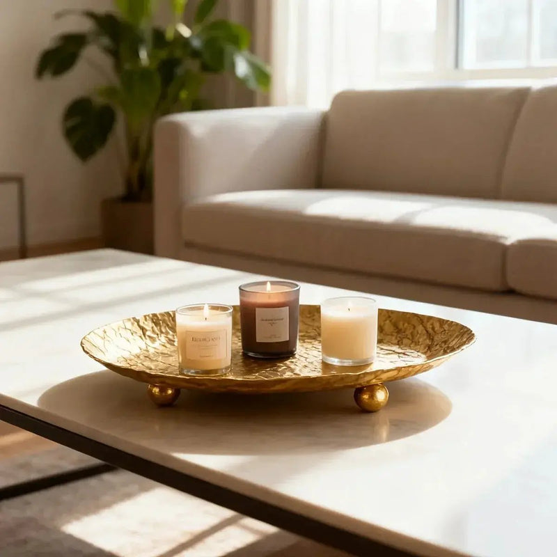Storage Tray - Hammered Golden Metal by House Of Avana