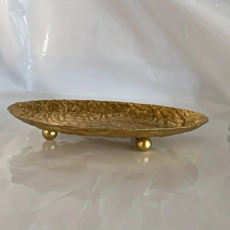 Storage Tray - Hammered Golden Metal by House Of Avana