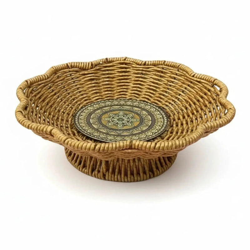 Storage Tray - Handwoven Bohemian Wooden by House Of Avana