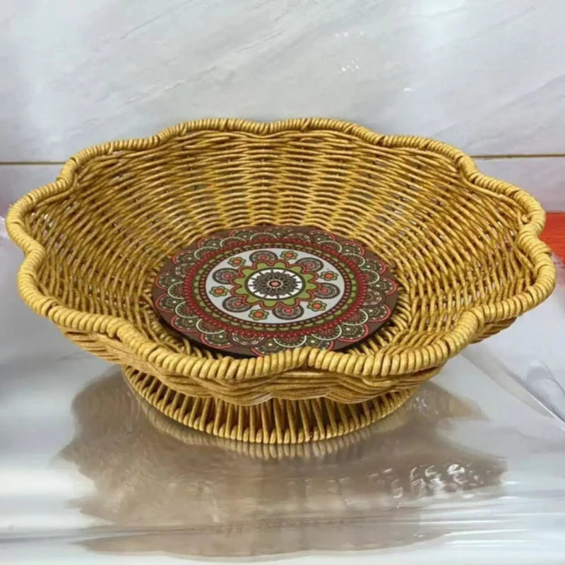 Storage Tray - Handwoven Bohemian Wooden by House Of Avana