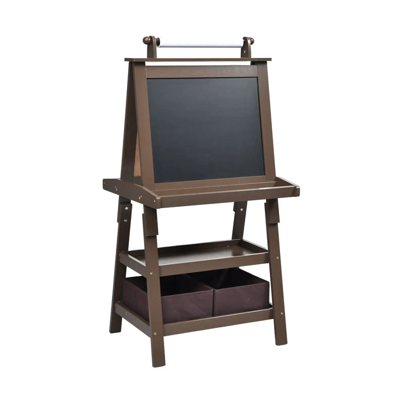 3 in 1 Double-Sided Storage Art Easel-Brown by DirectDeals