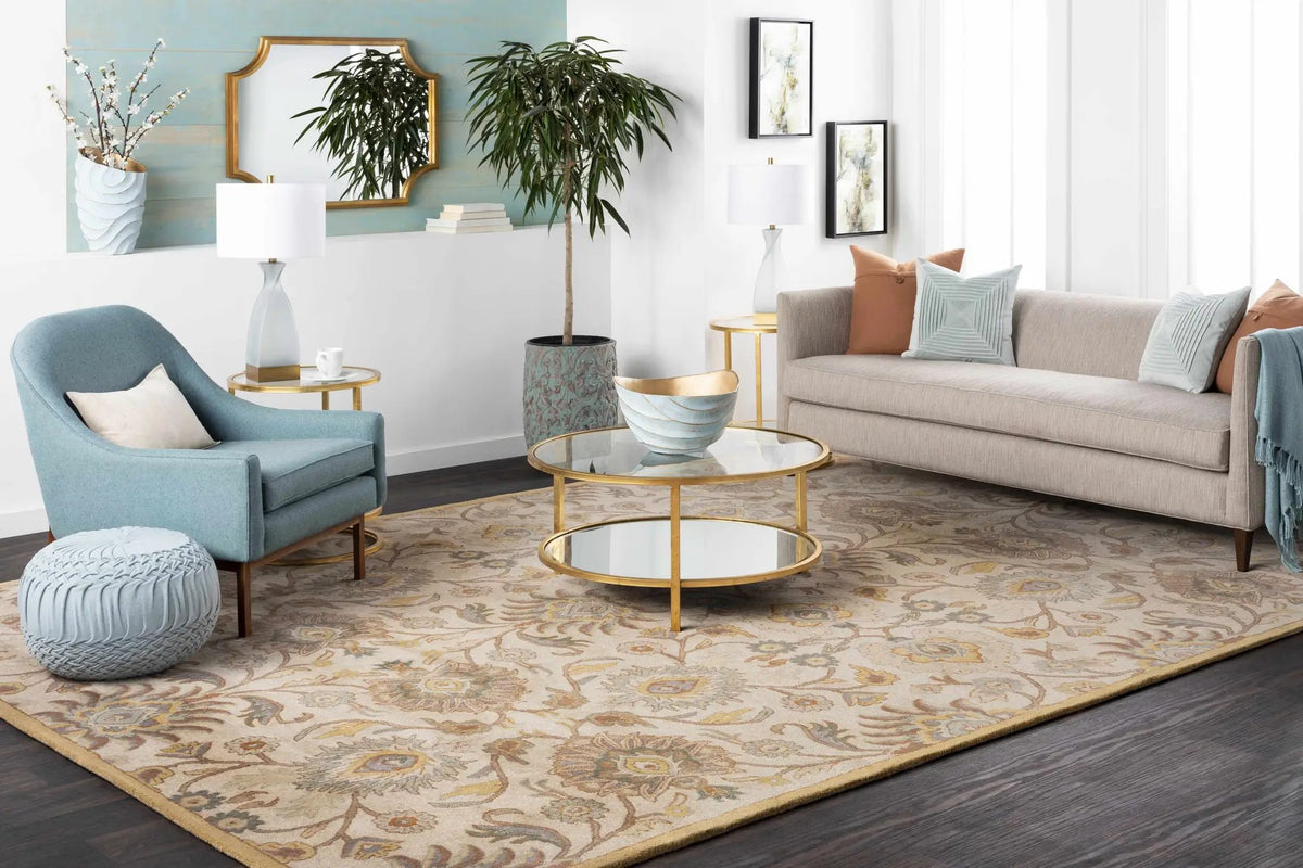 Conesus Hand Tufted Tan 1012 Area Rug, installed in a room 3