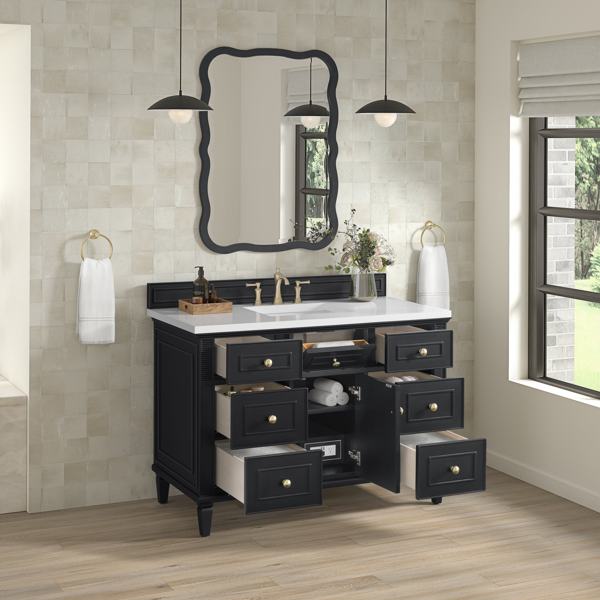 James Martin Lorelai 48" Single Bathroom Vanity, Black Onyx, view 40