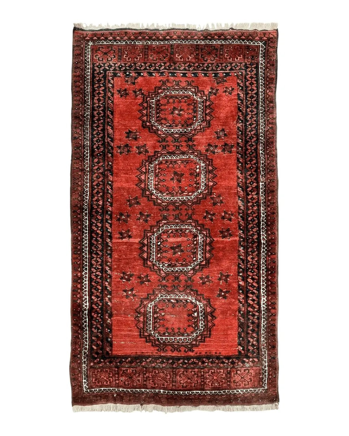 Afghan Rug 3x6, Semi Antique Vintage Oriental Carpet, Wool Handmade Red Rug, Tribal Rug, Afghan Beshir Rug by Jewel Rugs
