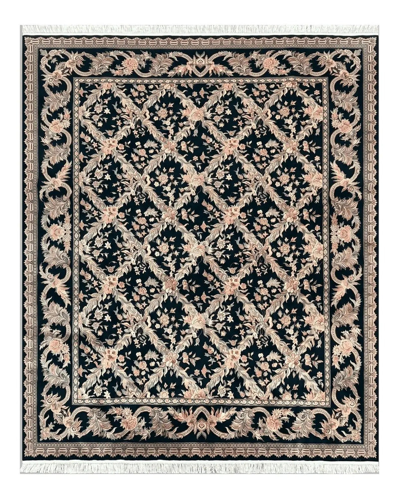 Pak Persian Rug 8x10, Black, Handmade by Jewel Rugs