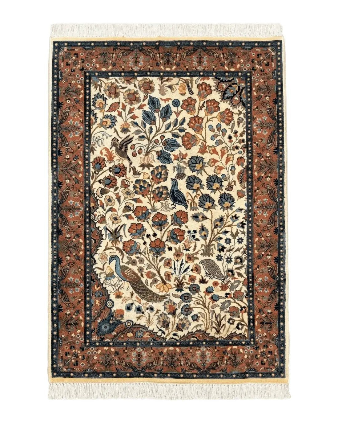 Small Pak Persian Rug 3x5, Peacock Birds Floral by Jewel Rugs