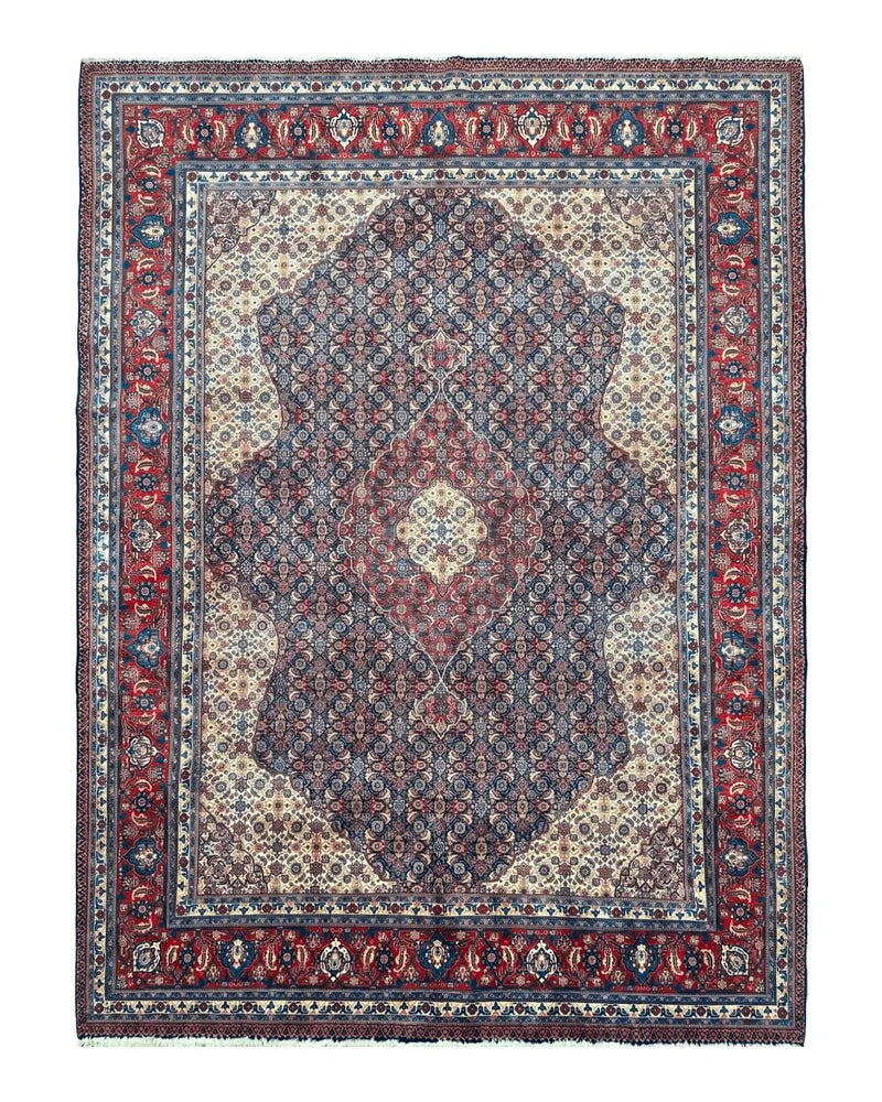 Persian Tabriz Rug 11x14 Navy Blue Herati Wool Carpet by Jewel Rugs