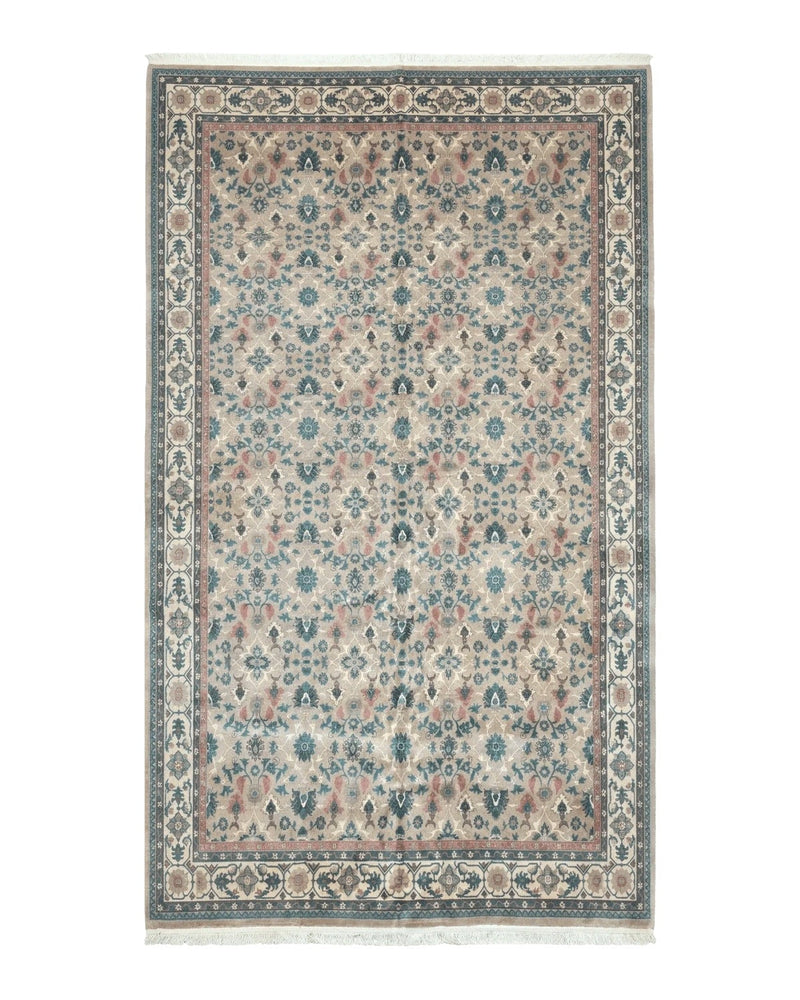 Palace Size Wool Rug 10x18, Sino Persian Kerman Rug, Oversized Hand Knotted Carpet, Light Taupe, Allover Pattern by Jewel Rugs