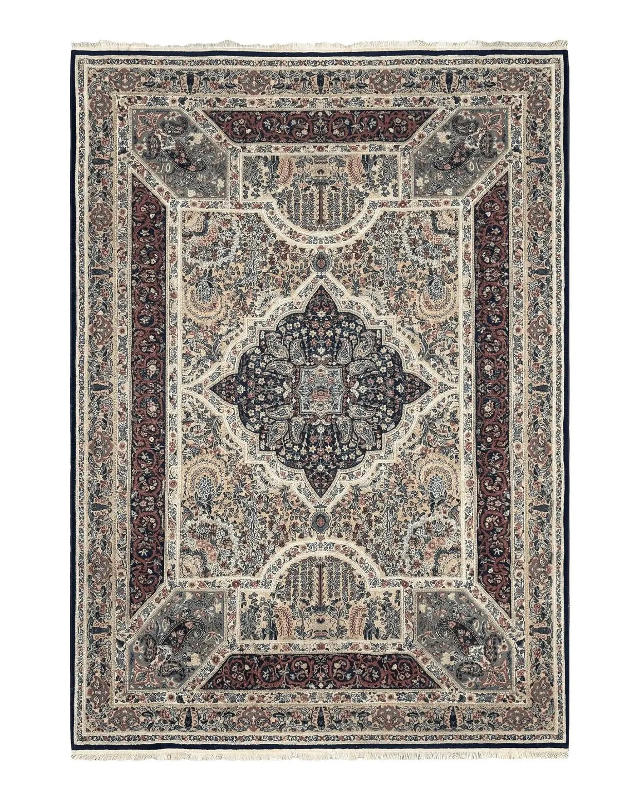 Persian Rug 8x11, Belgium Power Loomed Rug, Kirman Lavar Floral Design, Vintage Rug by Jewel Rugs