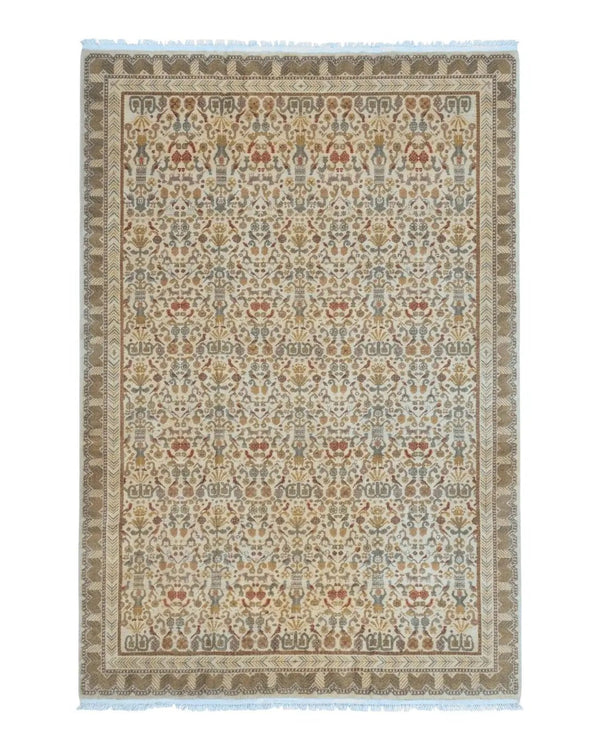 Large Spanish Portuguese Rug 9x15, Beige, Vintage, Allover Pattern, Wool