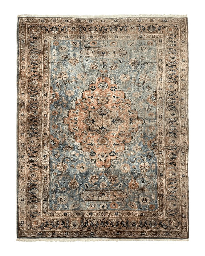 Silk Turkish Kayseri Rug 5x7, Light Blue by Jewel Rugs