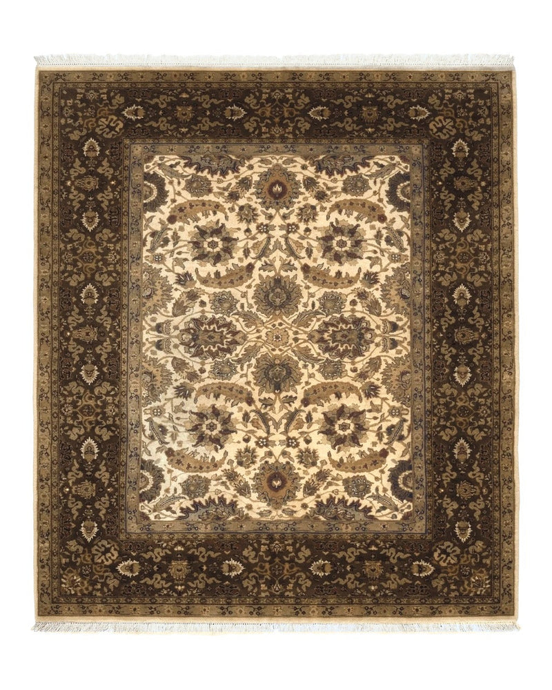 Indo Persian Mahal Rug 8x10, Floral Traditional Wool Oriental Carpet by Jewel Rugs