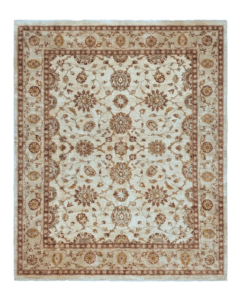 Pakistani Peshawar Rug 8x10, Pak Persian Traditional Oriental Carpet, Handmade, Wool, Allover Pattern by Jewel Rugs