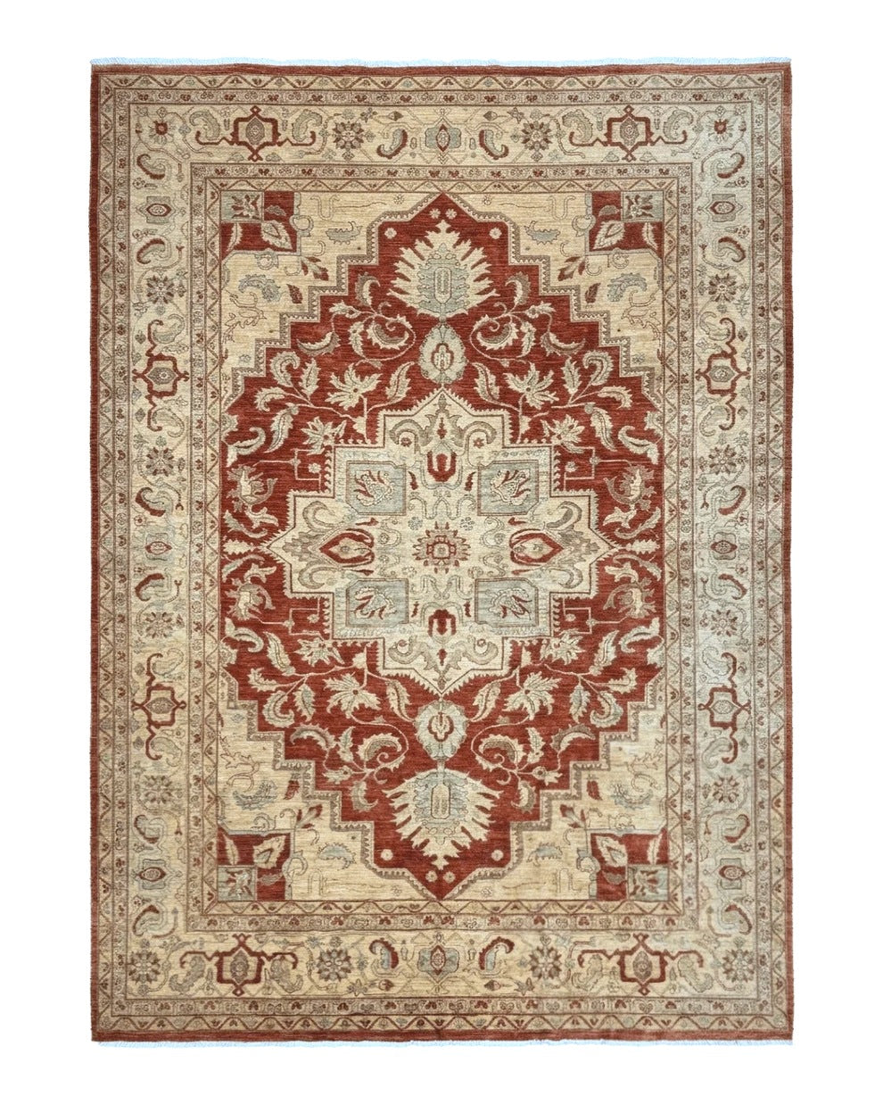 Turkish Heriz Serapi Rug 9x13, Geometric Medallion by Jewel Rugs