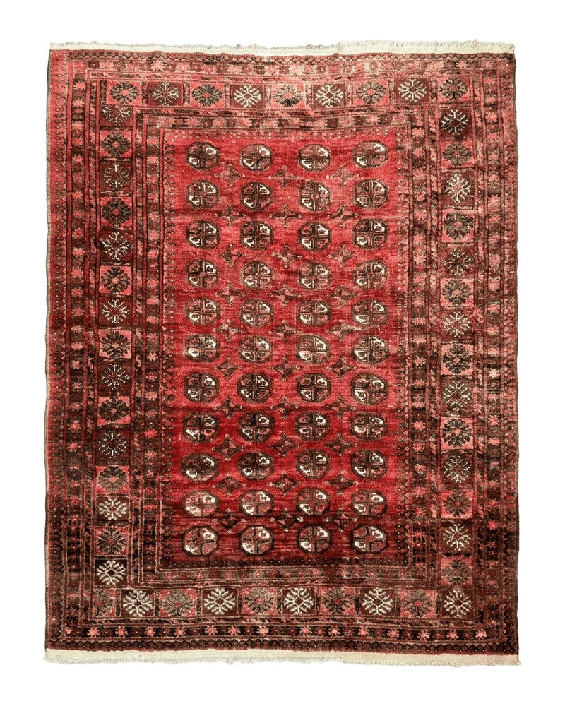 Antique Persian Turkoman Rug 5x6, Red by Jewel Rugs
