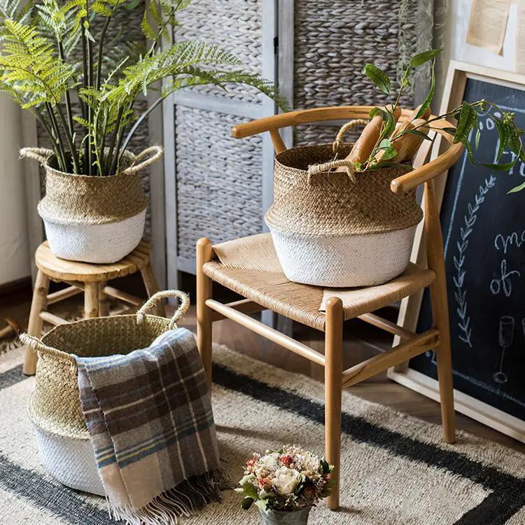 Straw Basket Pop Up Belly Basket by RusticReach
