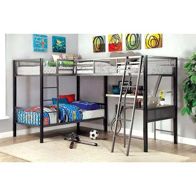 Ballarat - L-shaped Triple Twin Bunk Bed by Unique Piece Furniture