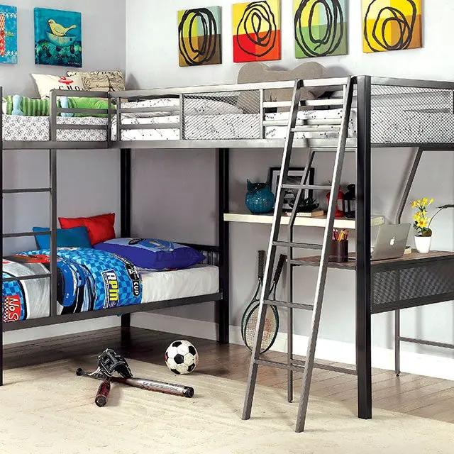 Ballarat - L-shaped Triple Twin Bunk Bed by Unique Piece Furniture