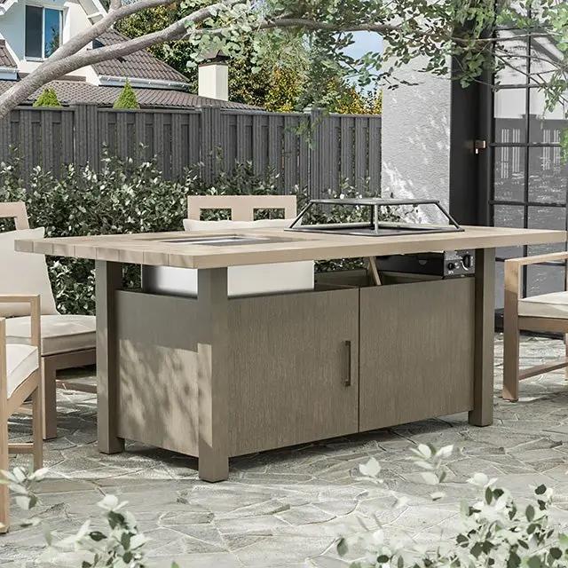Bordeaux - Dining Table w/ Fire Pit & Cooler by Unique Piece Furniture