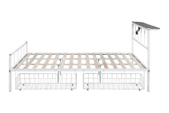 Nicoli - Queen Metal Bed With Underbed Storage by Unique Piece Furniture