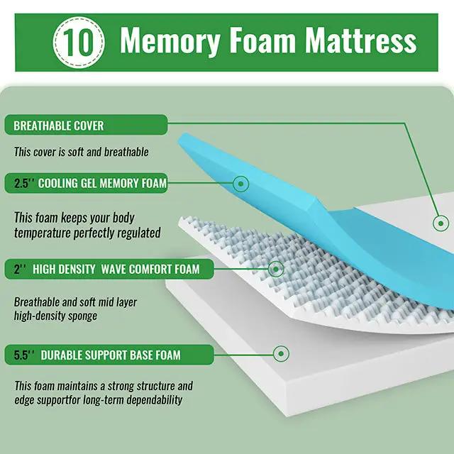 Coreopsis - 10" E.King Memory Foam Wave Comfort by Unique Piece Furniture