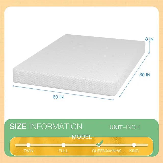 Forsythia - 8" Queen Green Tea Gel Memory Foam by Unique Piece Furniture