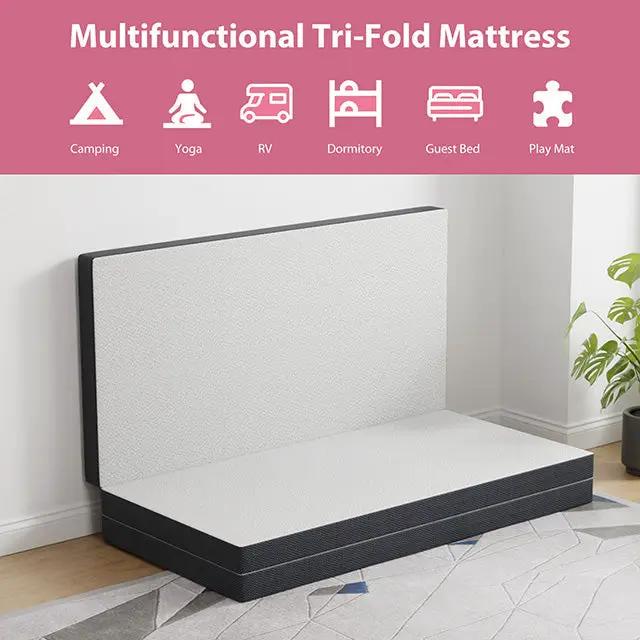 Hollyhock - 3" Full Tri-Fold Memory Foam Topper by Unique Piece Furniture