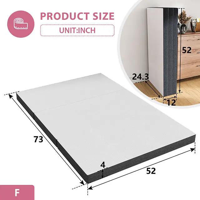 Hollyhock - 4" Full Tri-Fold Memory Foam Topper by Unique Piece Furniture