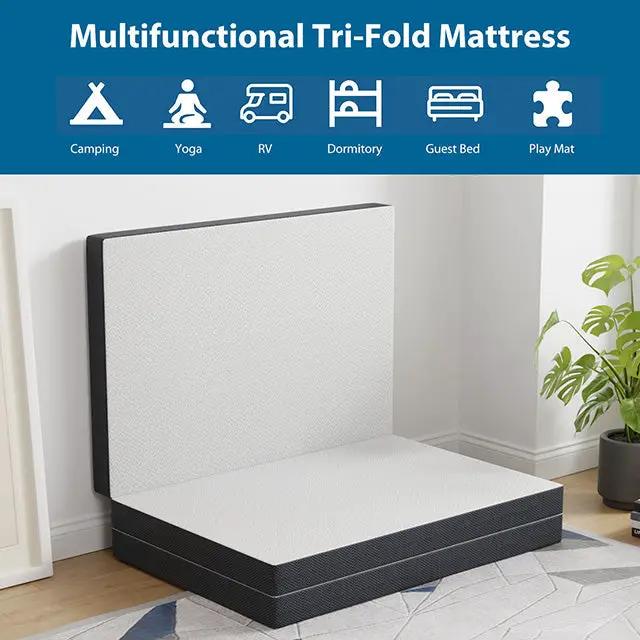 Hollyhock - 4" Twin XL Tri-Fold Memory Foam Topper by Unique Piece Furniture