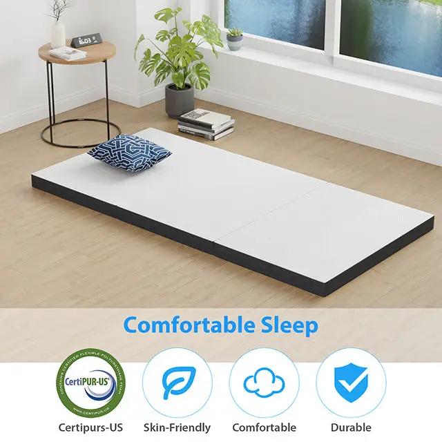 Hollyhock - 4" Twin Tri-Fold Memory Foam Topper by Unique Piece Furniture