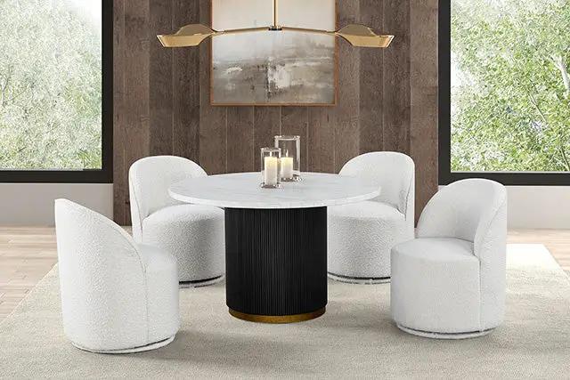 Varde - Round Dining Marble Table by Unique Piece Furniture