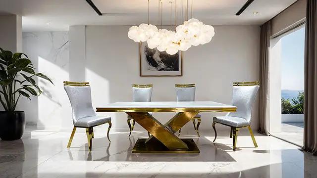 Palazzo - Chair, Gold/Silver (2/CTN) by Unique Piece Furniture
