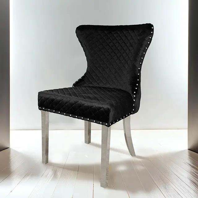 Portanova - Chair, Silver/Black (2/CTN) by Unique Piece Furniture