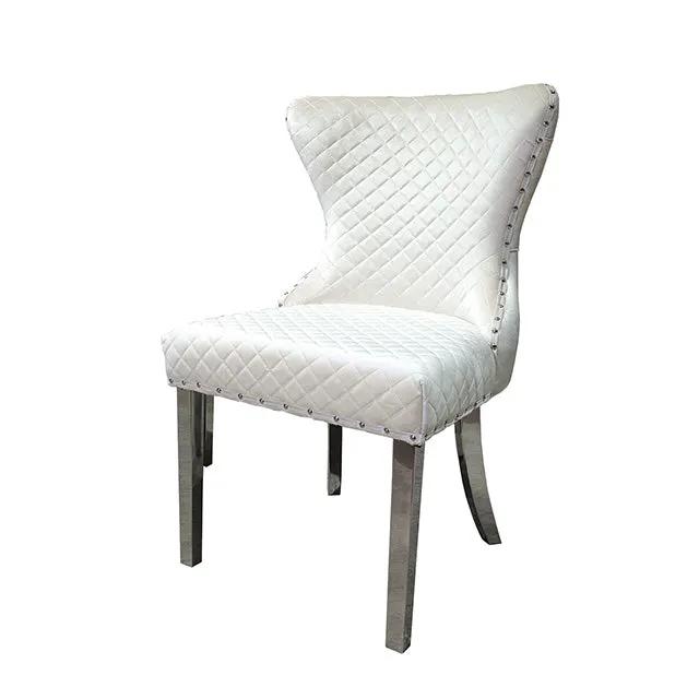 Portanova - Chair, Silver/White (2/CTN) by Unique Piece Furniture